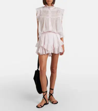 Marant Étoile Dersia embroidered ruffled cotton blouse | Thumbnail 2 Marant Étoile Dersia embroidered ruffled cotton blouse | Thumbnail 2