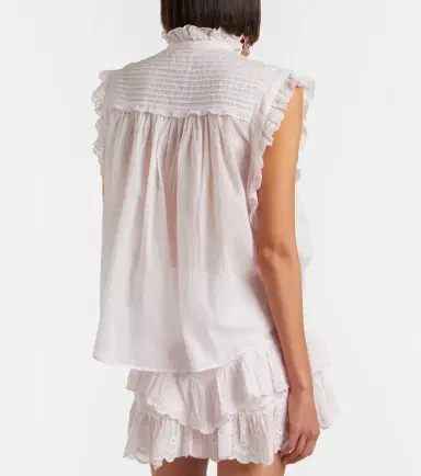 Marant Étoile Dersia embroidered ruffled cotton blouse | Thumbnail 5 Marant Étoile Dersia embroidered ruffled cotton blouse | Thumbnail 5