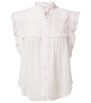 Marant Étoile Dersia embroidered ruffled cotton blouse | Thumbnail 1 Marant Étoile Dersia embroidered ruffled cotton blouse | Thumbnail 1