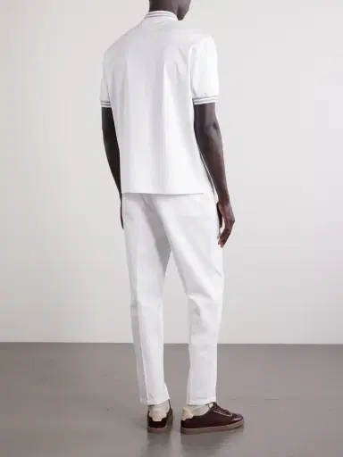 Brunello Cucinelli Logo-Appliquéd Striped Cotton-Jersey Polo Shirt - Men | Thumbnail 4 Brunello Cucinelli Logo-Appliquéd Striped Cotton-Jersey Polo Shirt - Men | Thumbnail 4