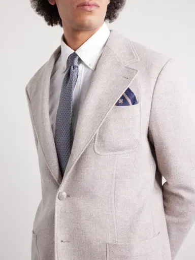 Brunello Cucinelli Printed Silk Pocket Square - Men | Thumbnail 2 Brunello Cucinelli Printed Silk Pocket Square - Men | Thumbnail 2