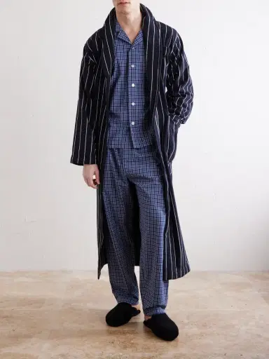 Tekla Camp-Collar Checked Organic Cotton Pyjama Shirt - Men | Thumbnail 2 Tekla Camp-Collar Checked Organic Cotton Pyjama Shirt - Men | Thumbnail 2