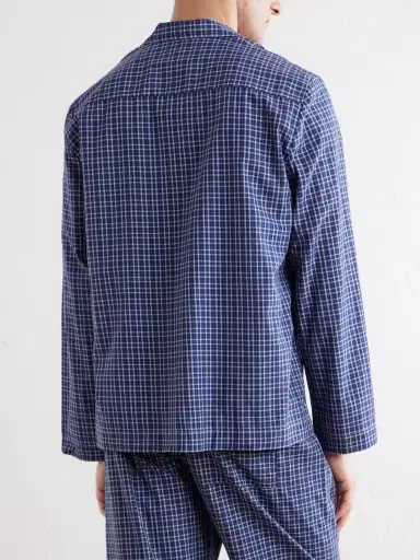 Tekla Camp-Collar Checked Organic Cotton Pyjama Shirt - Men | Thumbnail 4 Tekla Camp-Collar Checked Organic Cotton Pyjama Shirt - Men | Thumbnail 4