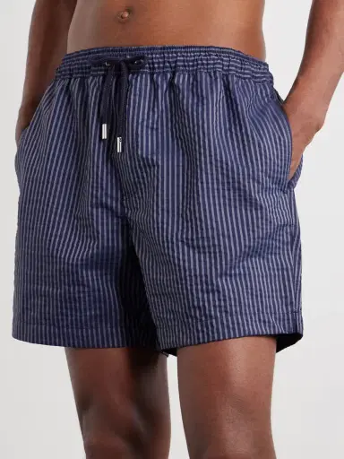 MR P. Navi Straight-Leg Mid-Length Striped Swim Shorts - Men | Thumbnail 2 MR P. Navi Straight-Leg Mid-Length Striped Swim Shorts - Men | Thumbnail 2