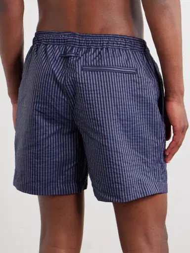MR P. Navi Straight-Leg Mid-Length Striped Swim Shorts - Men | Thumbnail 3 MR P. Navi Straight-Leg Mid-Length Striped Swim Shorts - Men | Thumbnail 3