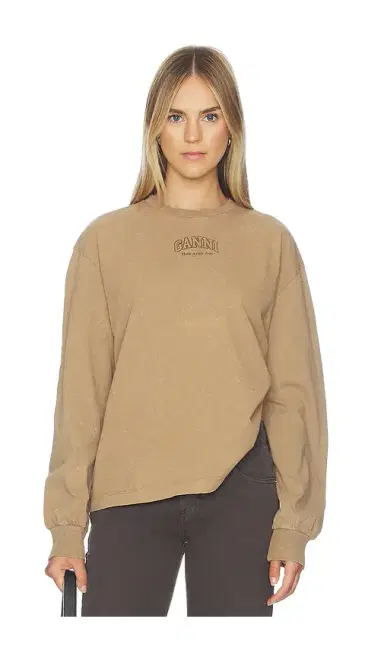 Ganni Future Essentials Washed Effect Long Sleeve Pullover | Thumbnail 1 Ganni Future Essentials Washed Effect Long Sleeve Pullover | Thumbnail 1