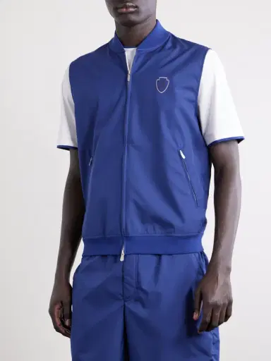 Brunello Cucinelli Logo-Appliquéd Tech-Shell Gilet - Men | Thumbnail 3 Brunello Cucinelli Logo-Appliquéd Tech-Shell Gilet - Men | Thumbnail 3