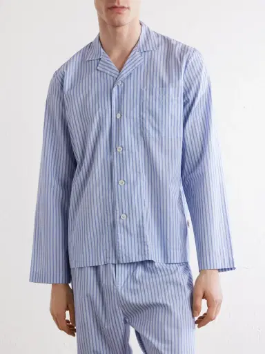 Tekla Camp-Collar Striped Organic Cotton Pyjama Shirt - Men | Thumbnail 3 Tekla Camp-Collar Striped Organic Cotton Pyjama Shirt - Men | Thumbnail 3