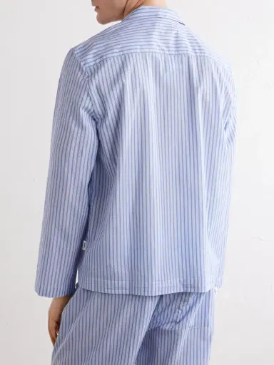 Tekla Camp-Collar Striped Organic Cotton Pyjama Shirt - Men | Thumbnail 4 Tekla Camp-Collar Striped Organic Cotton Pyjama Shirt - Men | Thumbnail 4