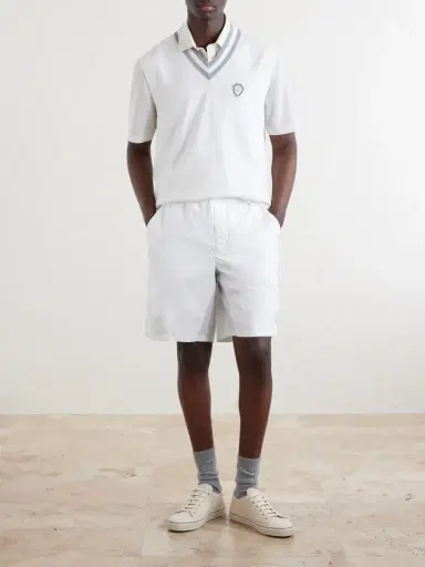 Brunello Cucinelli Logo-Embroidered Cotton Golf Sweater Vest - Men | Thumbnail 2 Brunello Cucinelli Logo-Embroidered Cotton Golf Sweater Vest - Men | Thumbnail 2