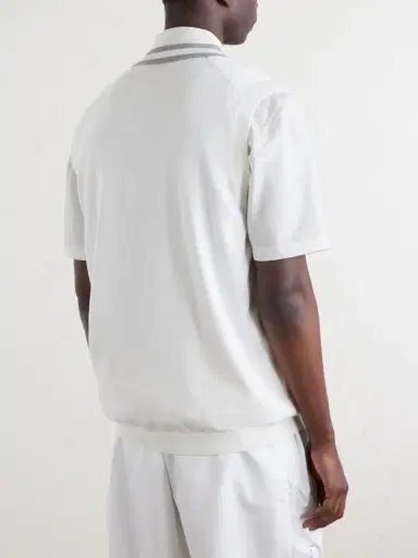 Brunello Cucinelli Logo-Embroidered Cotton Golf Sweater Vest - Men | Thumbnail 4 Brunello Cucinelli Logo-Embroidered Cotton Golf Sweater Vest - Men | Thumbnail 4