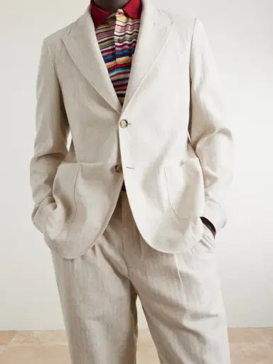 Oliver Spencer Tillman Herringbone Cotton and Linen-Blend Suit Jacket - Men | Thumbnail 5 Oliver Spencer Tillman Herringbone Cotton and Linen-Blend Suit Jacket - Men | Thumbnail 5