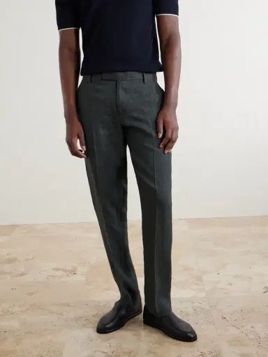 Sunspel Straight-Leg Pleated Linen Suit Trousers - Men | Thumbnail 3 Sunspel Straight-Leg Pleated Linen Suit Trousers - Men | Thumbnail 3