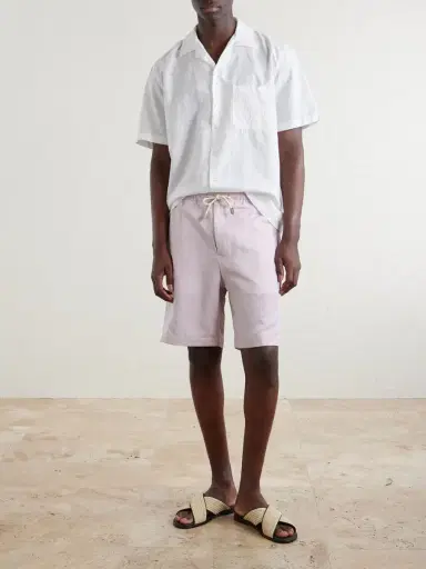 Canali Straight-Leg Linen And Silk-Blend Bermuda Shorts - Men | Thumbnail 2 Canali Straight-Leg Linen And Silk-Blend Bermuda Shorts - Men | Thumbnail 2