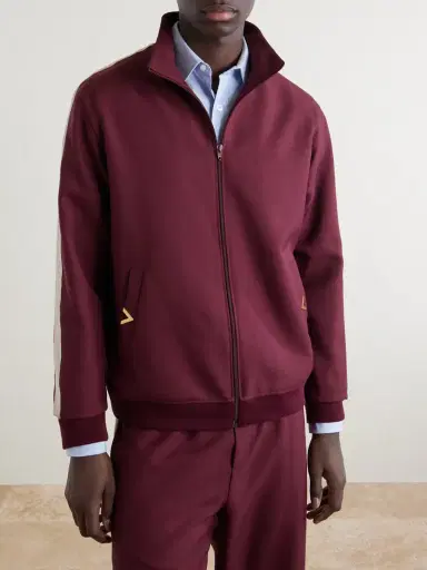 Valentino Garavani VGold Striped Drill Zip-Up Sweater - Men | Thumbnail 3 Valentino Garavani VGold Striped Drill Zip-Up Sweater - Men | Thumbnail 3