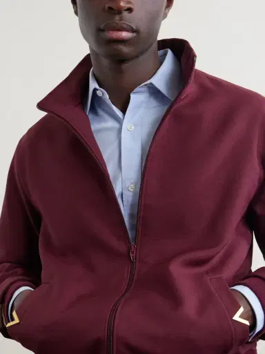 Valentino Garavani VGold Striped Drill Zip-Up Sweater - Men | Thumbnail 5 Valentino Garavani VGold Striped Drill Zip-Up Sweater - Men | Thumbnail 5