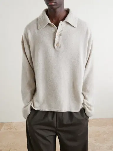 The Elder Statesman Dume Rugby Cashmere Polo Sweater - Men | Thumbnail 3 The Elder Statesman Dume Rugby Cashmere Polo Sweater - Men | Thumbnail 3