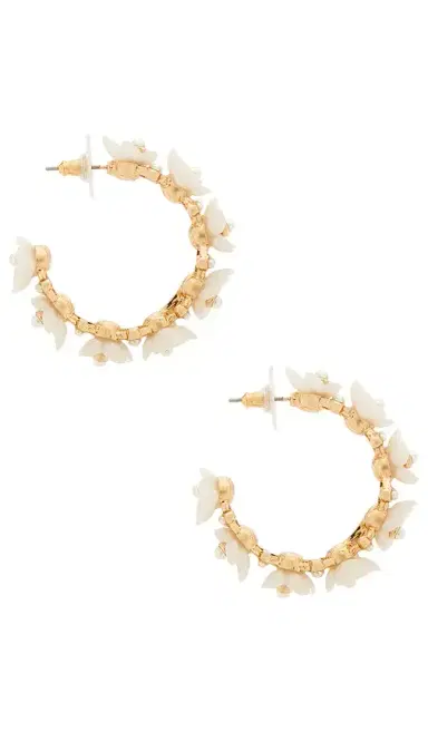 BaubleBar Bridal Floral Hoop Earrings | Thumbnail 2 BaubleBar Bridal Floral Hoop Earrings | Thumbnail 2