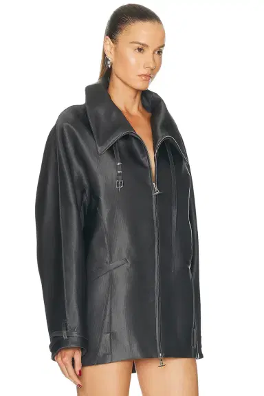 Grace Ling Belted Collar Cocoon Wool Silk Coat | Thumbnail 2 Grace Ling Belted Collar Cocoon Wool Silk Coat | Thumbnail 2