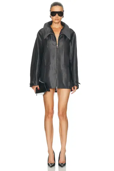 Grace Ling Belted Collar Cocoon Wool Silk Coat | Thumbnail 4 Grace Ling Belted Collar Cocoon Wool Silk Coat | Thumbnail 4