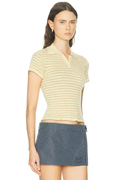 Guest In Residence Smocked Shrunken Polo Top | Thumbnail 2 Guest In Residence Smocked Shrunken Polo Top | Thumbnail 2