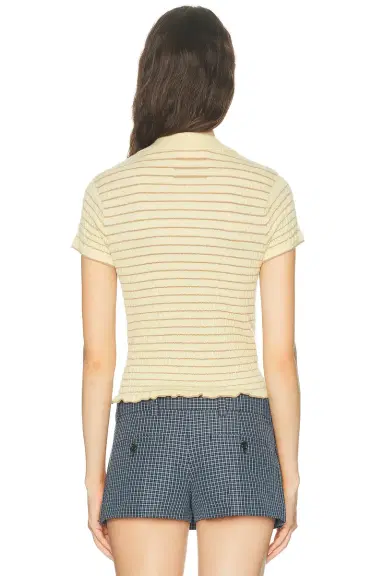 Guest In Residence Smocked Shrunken Polo Top | Thumbnail 3 Guest In Residence Smocked Shrunken Polo Top | Thumbnail 3