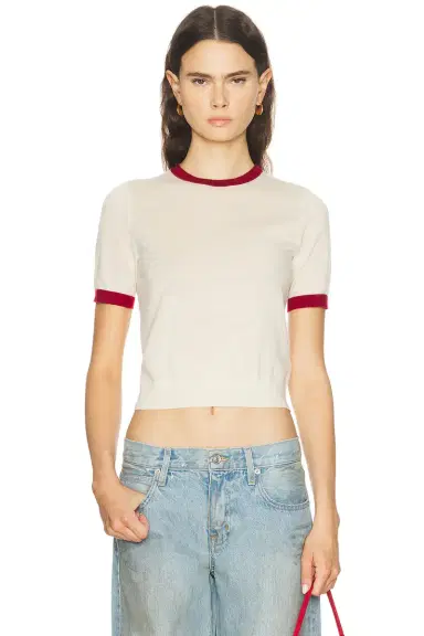 Guest In Residence Airy Ringer Tee | Thumbnail 1 Guest In Residence Airy Ringer Tee | Thumbnail 1