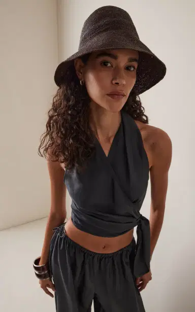 Janessa Leone Teagan Raffia Straw Bucket Hat | Thumbnail 2 Janessa Leone Teagan Raffia Straw Bucket Hat | Thumbnail 2