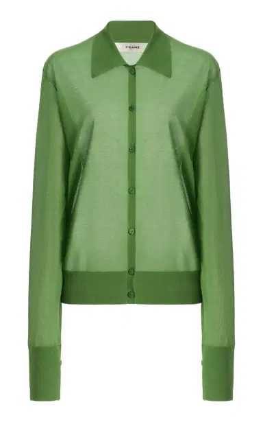 FRAME The Collared Cotton-Blend Cardigan | Thumbnail 6 FRAME The Collared Cotton-Blend Cardigan | Thumbnail 6