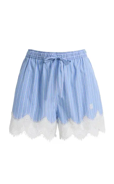 Simkhai Emmie Lace-Trimmed Striped Cotton Shorts | Thumbnail 7 Simkhai Emmie Lace-Trimmed Striped Cotton Shorts | Thumbnail 7