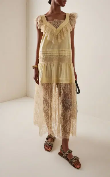 Sea Hilda Pleated Lace Midi Dress | Thumbnail 2 Sea Hilda Pleated Lace Midi Dress | Thumbnail 2