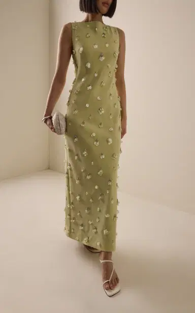 Simkhai Claudia Embellished Crepe Midi Dress | Thumbnail 3 Simkhai Claudia Embellished Crepe Midi Dress | Thumbnail 3