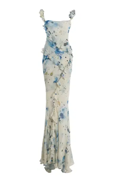 Paris Georgia Romantic Ruffled Silk Maxi Dress | Thumbnail 1 Paris Georgia Romantic Ruffled Silk Maxi Dress | Thumbnail 1