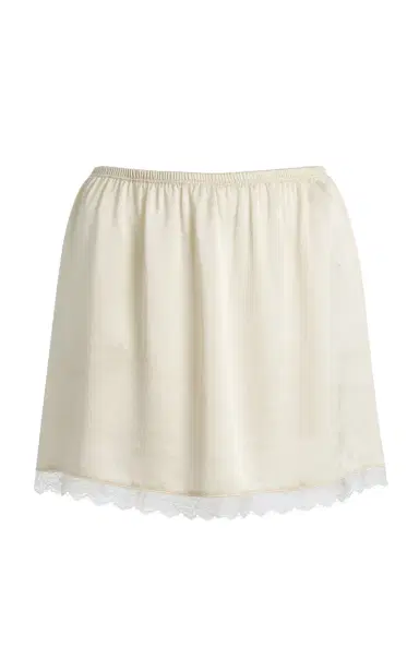 LESET Barb Lace-Trimmed Satin Mini Skirt | Thumbnail 5 LESET Barb Lace-Trimmed Satin Mini Skirt | Thumbnail 5