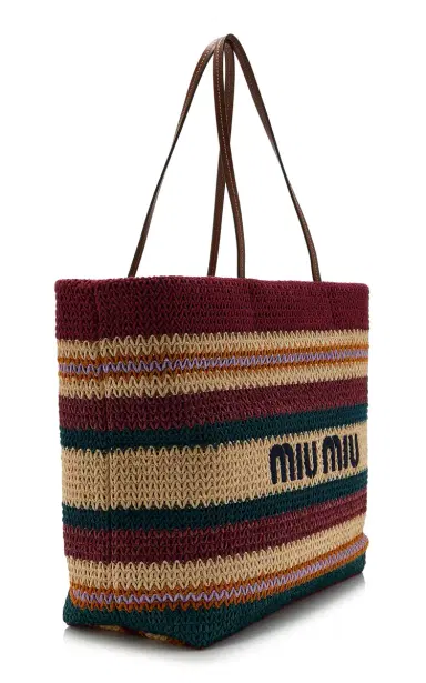 Miu Miu Raffia-Effect Woven Tote Bag | Thumbnail 6 Miu Miu Raffia-Effect Woven Tote Bag | Thumbnail 6