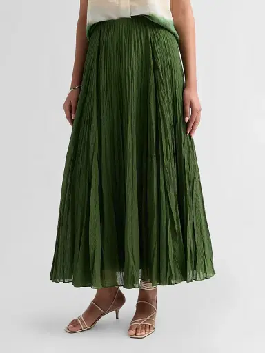 Vince Women's Crinkled Cotton-Blend Maxi Skirt - Herb - Size XXS | Thumbnail 4 Vince Women's Crinkled Cotton-Blend Maxi Skirt - Herb - Size XXS | Thumbnail 4