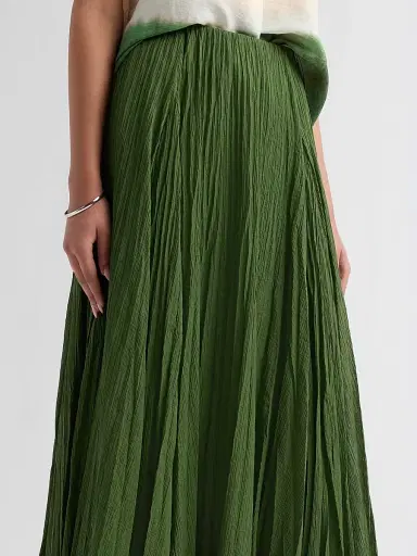 Vince Women's Crinkled Cotton-Blend Maxi Skirt - Herb - Size XXS | Thumbnail 5 Vince Women's Crinkled Cotton-Blend Maxi Skirt - Herb - Size XXS | Thumbnail 5