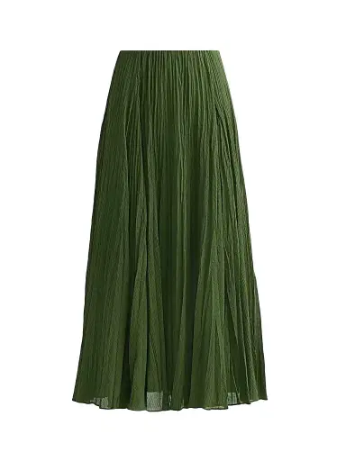 Vince Women's Crinkled Cotton-Blend Maxi Skirt - Herb - Size XXS | Thumbnail 1 Vince Women's Crinkled Cotton-Blend Maxi Skirt - Herb - Size XXS | Thumbnail 1