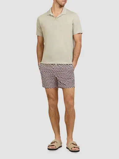 Onia Men's Shaun Stretch-Linen Polo Shirt - Elm | Thumbnail 2 Onia Men's Shaun Stretch-Linen Polo Shirt - Elm | Thumbnail 2