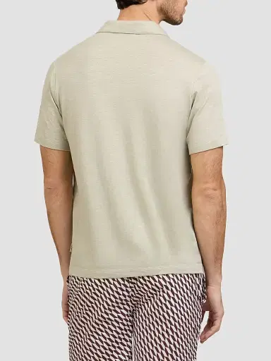 Onia Men's Shaun Stretch-Linen Polo Shirt - Elm | Thumbnail 3 Onia Men's Shaun Stretch-Linen Polo Shirt - Elm | Thumbnail 3