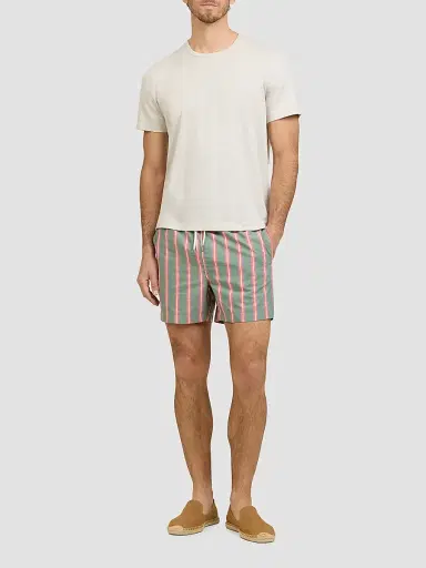 Onia Men's Charles Striped 5'' Swim Trunks - Green Multi | Thumbnail 2 Onia Men's Charles Striped 5'' Swim Trunks - Green Multi | Thumbnail 2