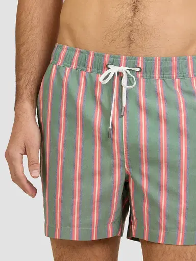 Onia Men's Charles Striped 5'' Swim Trunks - Green Multi | Thumbnail 4 Onia Men's Charles Striped 5'' Swim Trunks - Green Multi | Thumbnail 4