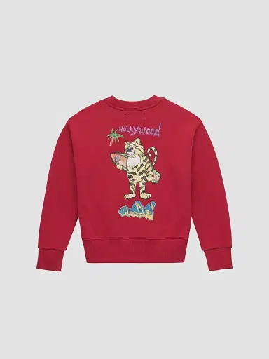 AMIRI Little Kid's & Kid's Logo Crewneck Sweatshirt - Ruby - Size 4 | Thumbnail 2 AMIRI Little Kid's & Kid's Logo Crewneck Sweatshirt - Ruby - Size 4 | Thumbnail 2