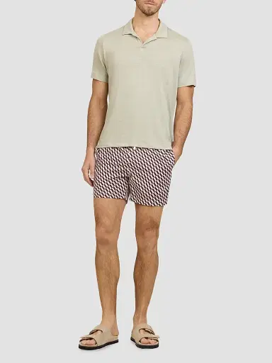 Onia Men's Charles Geometric 5'' Swim Trunks - Chocolate Multi | Thumbnail 2 Onia Men's Charles Geometric 5'' Swim Trunks - Chocolate Multi | Thumbnail 2