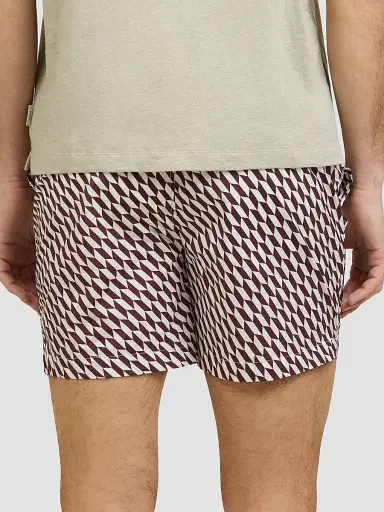 Onia Men's Charles Geometric 5'' Swim Trunks - Chocolate Multi | Thumbnail 3 Onia Men's Charles Geometric 5'' Swim Trunks - Chocolate Multi | Thumbnail 3