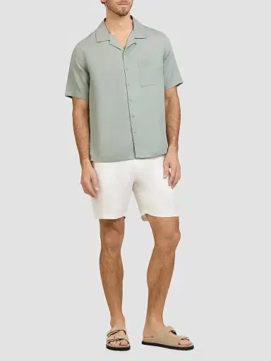 Onia Men's Air Linen-Blend Camp Shirt - Elm | Thumbnail 2 Onia Men's Air Linen-Blend Camp Shirt - Elm | Thumbnail 2