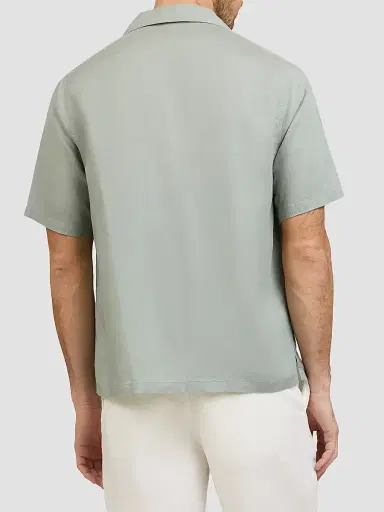 Onia Men's Air Linen-Blend Camp Shirt - Elm | Thumbnail 3 Onia Men's Air Linen-Blend Camp Shirt - Elm | Thumbnail 3