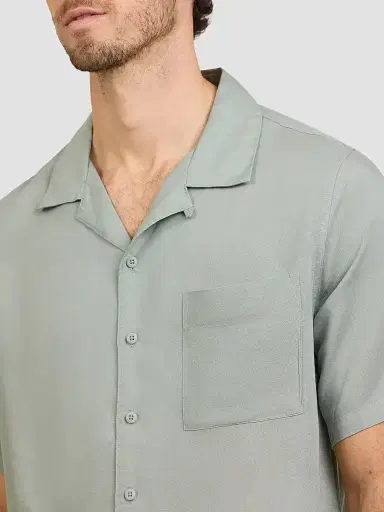 Onia Men's Air Linen-Blend Camp Shirt - Elm | Thumbnail 4 Onia Men's Air Linen-Blend Camp Shirt - Elm | Thumbnail 4