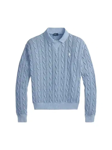 Polo Ralph Lauren Women's Cable-Knit Cotton Sweater - Chambray Blue | Thumbnail 1 Polo Ralph Lauren Women's Cable-Knit Cotton Sweater - Chambray Blue | Thumbnail 1