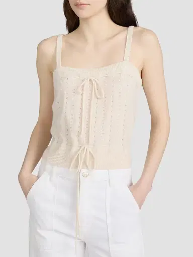 Frame Women's The Cashmere Charm Crop Tank - Cream - Size XL | Thumbnail 3 Frame Women's The Cashmere Charm Crop Tank - Cream - Size XL | Thumbnail 3